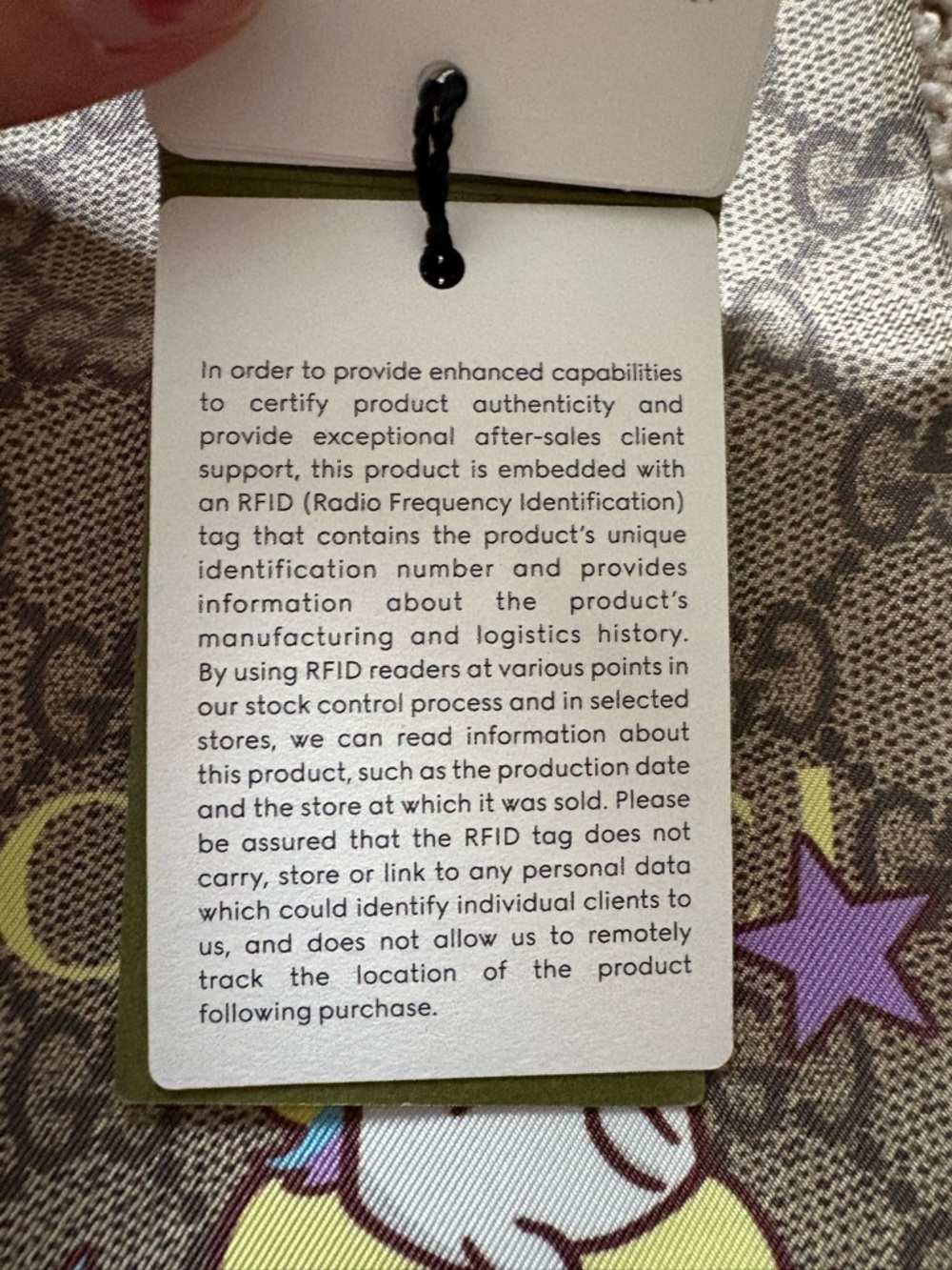 Gucci Brown & Light Blue Silk Monogram Scarf with Banana Graphic - Picture 9 of 13